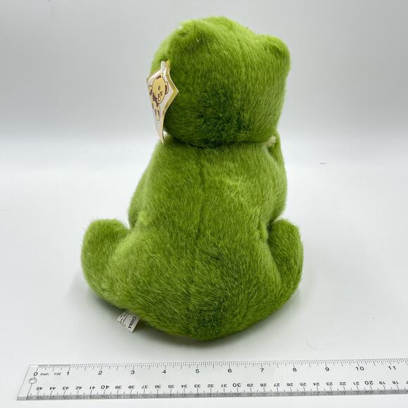 Kelly Toy Vintage 11" Paw Up Waving Arm Frog Plush Green Kellytoy - Picture 4 of 8